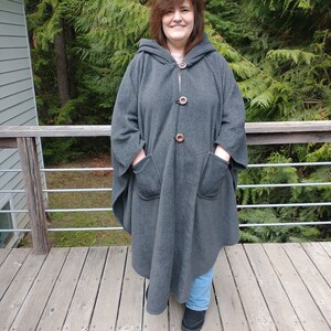 Poncho womens, Womens Cape, Long Hooded Cape, Medieval Style hooded Cape, Fleece Poncho, Womens poncho, womens coat, plus size poncho, cape