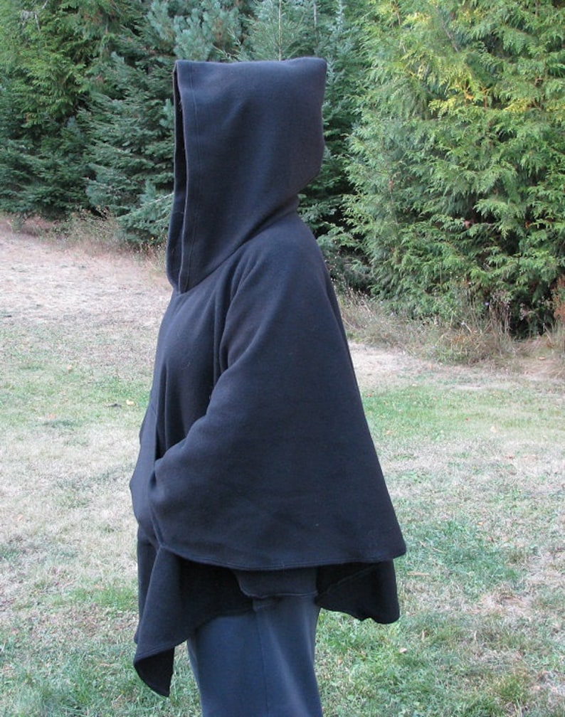 Poncho, Mens Poncho, Fleece Poncho, Hooded Poncho, Fleece Hooded Poncho