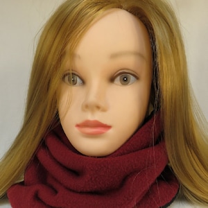 fleece cowl, reversible fleece cowl, neck warmer, double layer, winter cowl, winter scarf, fleece snood, reversible cowl, cowl, scarf, snood