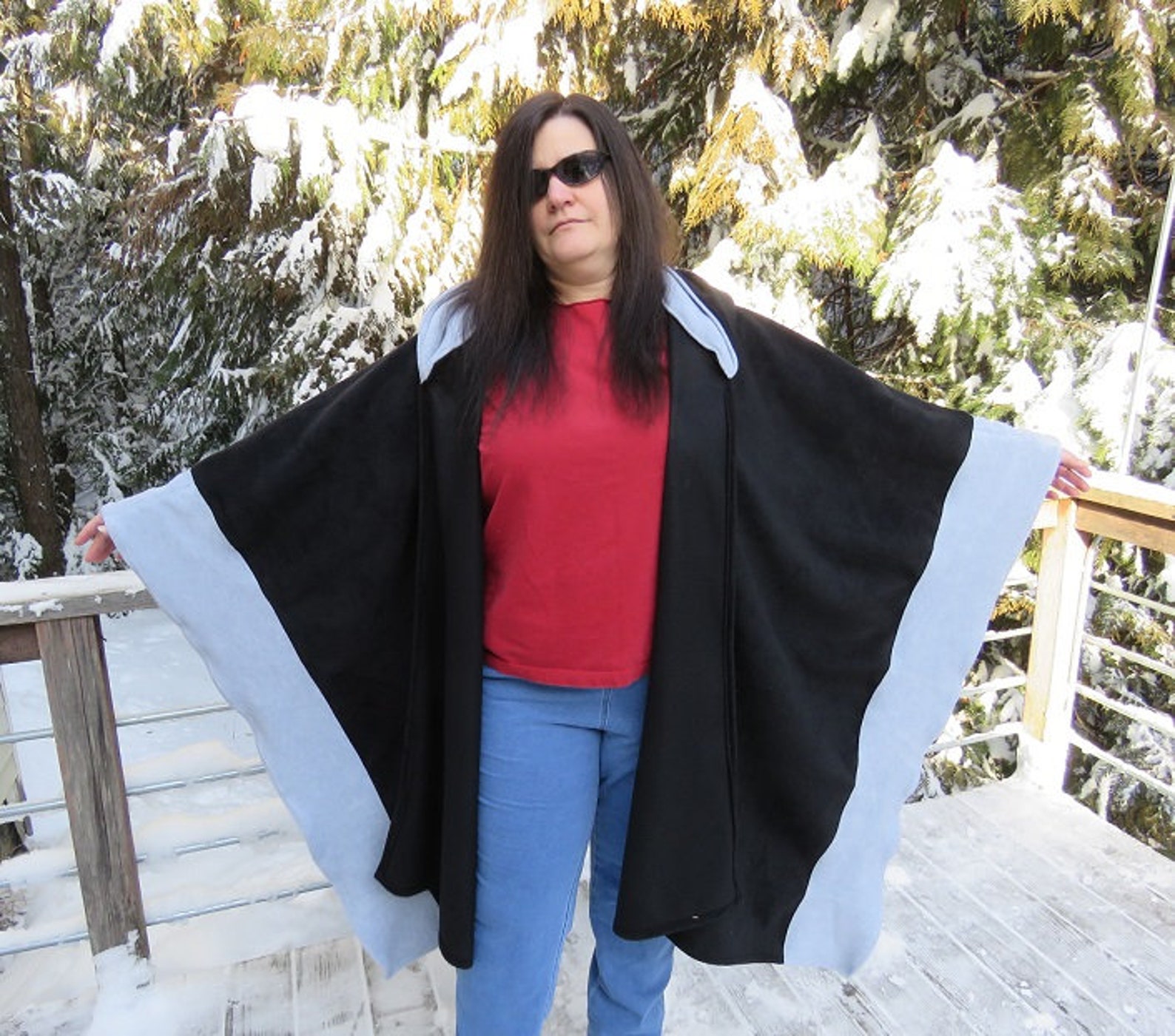 hooded shawl cape