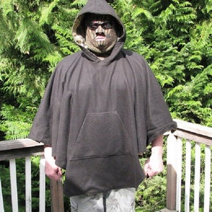 Poncho Mens Poncho Poncho Polaire Poncho A Capuchon Etsy