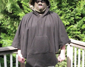 poncho, mens poncho, reversible poncho, fleece poncho, hooded poncho, poncho for men, poncho men, layered poncho, plus size poncho
