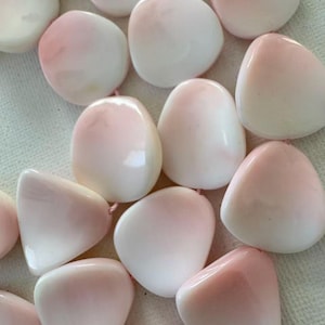 Natural Queen Conch Shell Beads, Soft Blush Pink & Ivory Shell, Organic Freeform Nugget Beads, 16 Inch Strand, Jewelry Making Supplies