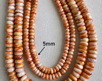 Premium Orange Conch Shell Rondelle Beads 5mm 8mm Natural Shell Strand Jewelry Making Supply 16 Inch
