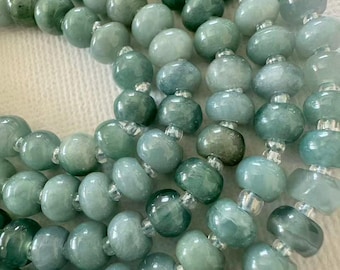 Guatemala Jade Rondelle Beads 3x5mm 4x6mm, Natural Green Jade Heishi Spacer Beads, Genuine Jade Jewelry Making Supply, 16 Inch Strand