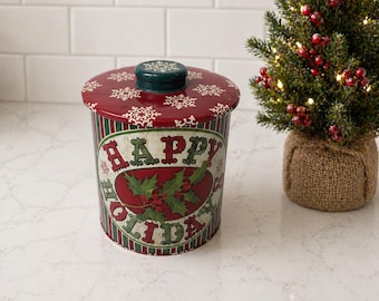 Lata navideña de Lindy Bowman "Felices Fiestas"