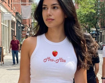 Mrs. Tank Top,Custom Named Strawberry Shirt, Personalized Tank Top, Cute Baby T-Shirt as a Gift for Your Girlfriend