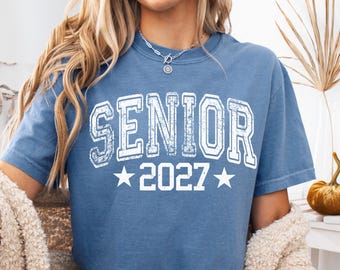 Comfort Colors®Senior Class of 2027 Shirt,Graduation Shirt, Senior Shirt, 2027 Senior Shirt, Retro Senior Shirt, Senior Long Sleeve