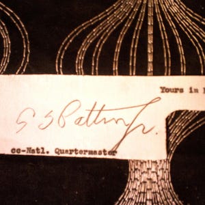 Assinatura original do General George S. Patton, autógrafo, carta única com boa história.