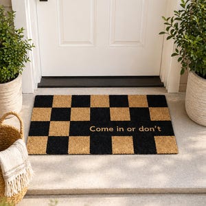Tapis d'entrée à carreaux Come in or Don't Weirdcore, décoration d'intérieur