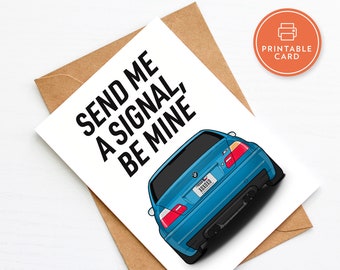 Printable Card | Valentine's Day Card | Anniversary Card | BMW E46 M3 | Euro Car | Downloadable Instant Download & Print
