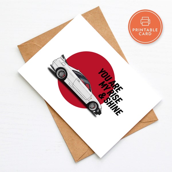 Printable Card | Valentine's Day Card | Anniversary Card | R33 Nissan GT-R | JDM Car | Downloadable Instant Download & Print