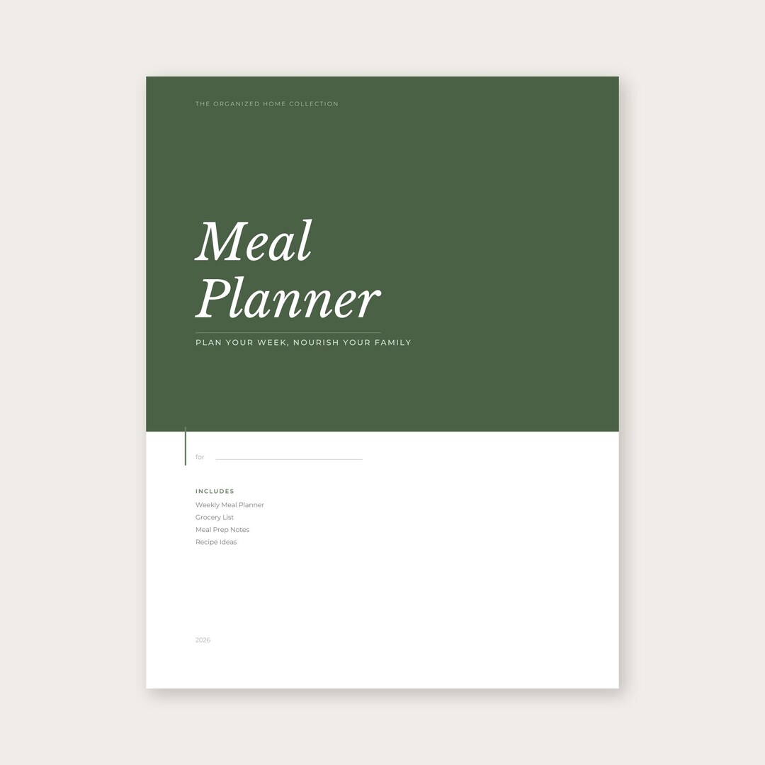 Weekly Meal Planner Printable PDF | Grocery List, Meal Prep & Recipe ...