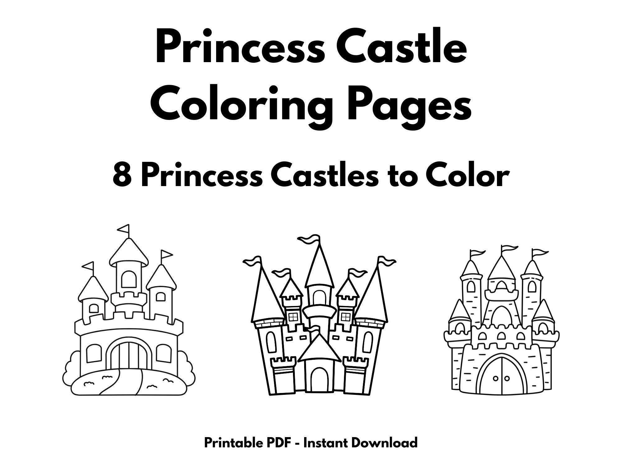 Princess Castle Coloring Pages Printable for Kids, Fun Monster…