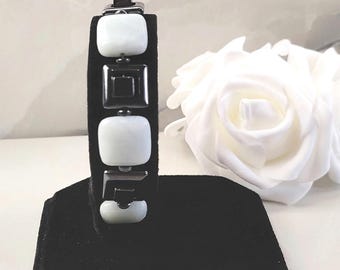Amazoniet- en hematietarmband voor dames – handgemaakte edelsteensieraden – roestvrijstalen sluiting – moderne geometrische armband – kalmerende steen cadeau