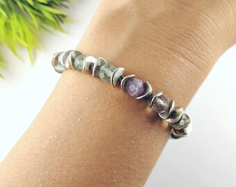 Handgemaakte fluorietarmband – Sieraden met natuurlijke edelsteen, roestvrijstalen sluiting – Cadeau voor een evenwichtige helderheid