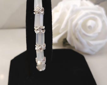 Handgemaakte maansteenarmband, elegante roestvrijstalen bruidssieraden