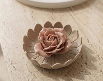 Soap Dish, Floral Bathroom Decor, Modern Vanity Accessory, 3D Printed