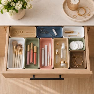 Modular Vanity Drawer Organizer, PLA Trays for Makeup, Bathroom and Desk Storage image 7