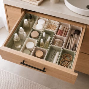 Modular Vanity Drawer Organizer, PLA Trays for Makeup, Bathroom and Desk Storage image 3