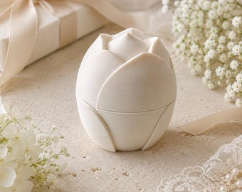 Flower Engagement Ring Box, 3D Printed Proposal Case with Velvet Insert