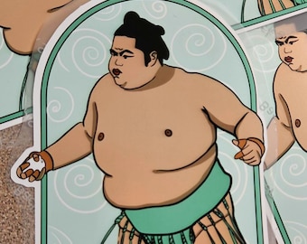 Mint mawashi monster sumo sticker