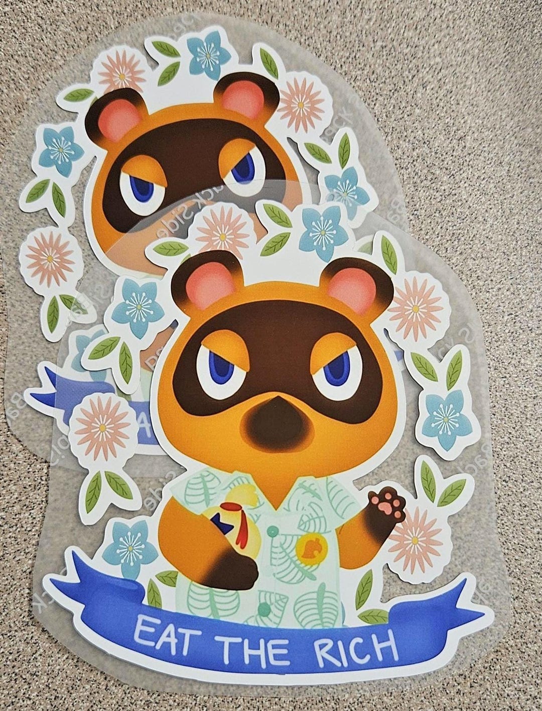 Rich Racoon Floral Eat the Rich Raccoon Sticker - Etsy