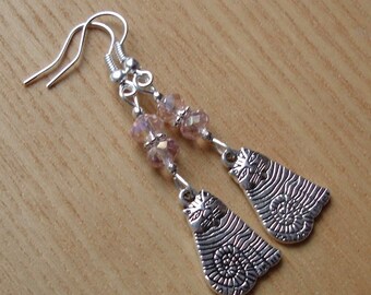Cat Earrings, Animal Jewellery, Bargain Earrings, Crazy Cat Lady Gifts, Alice Cheshire Cat, Unique Feline, Cat Lover Gift, Stocking Filler