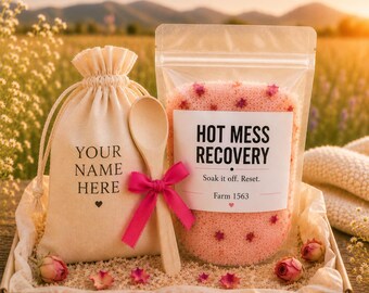 Funny Bath Salt Gift, Stress Relief, Self-Care Spa Kit, Coworker Gift, Hot Mess Recovery