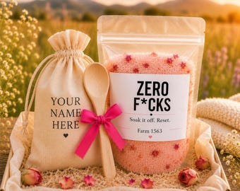 Funny Bath Salt Gift, Stress Relief, Self-Care Spa Kit, Coworker Gift,  Zero F*cks