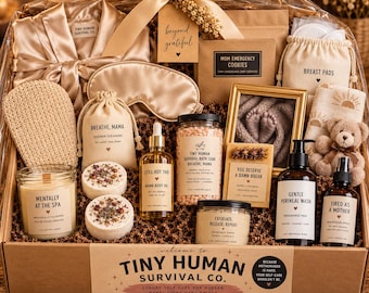 Tiny Human Survival Co. Gift Box, New Mom Essentials, Spa & Self-Care (Farm 1563)