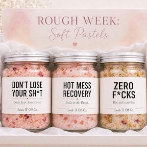 Funny Bath Salt: Stress Relief, Self-Care Spa Kit, Coworker Gift