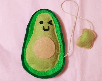 Avocado and toast Cat toy with catnip and bells, cat toy, catnip, Kitten Toy, Best Cat Toys, Cool Cat toys