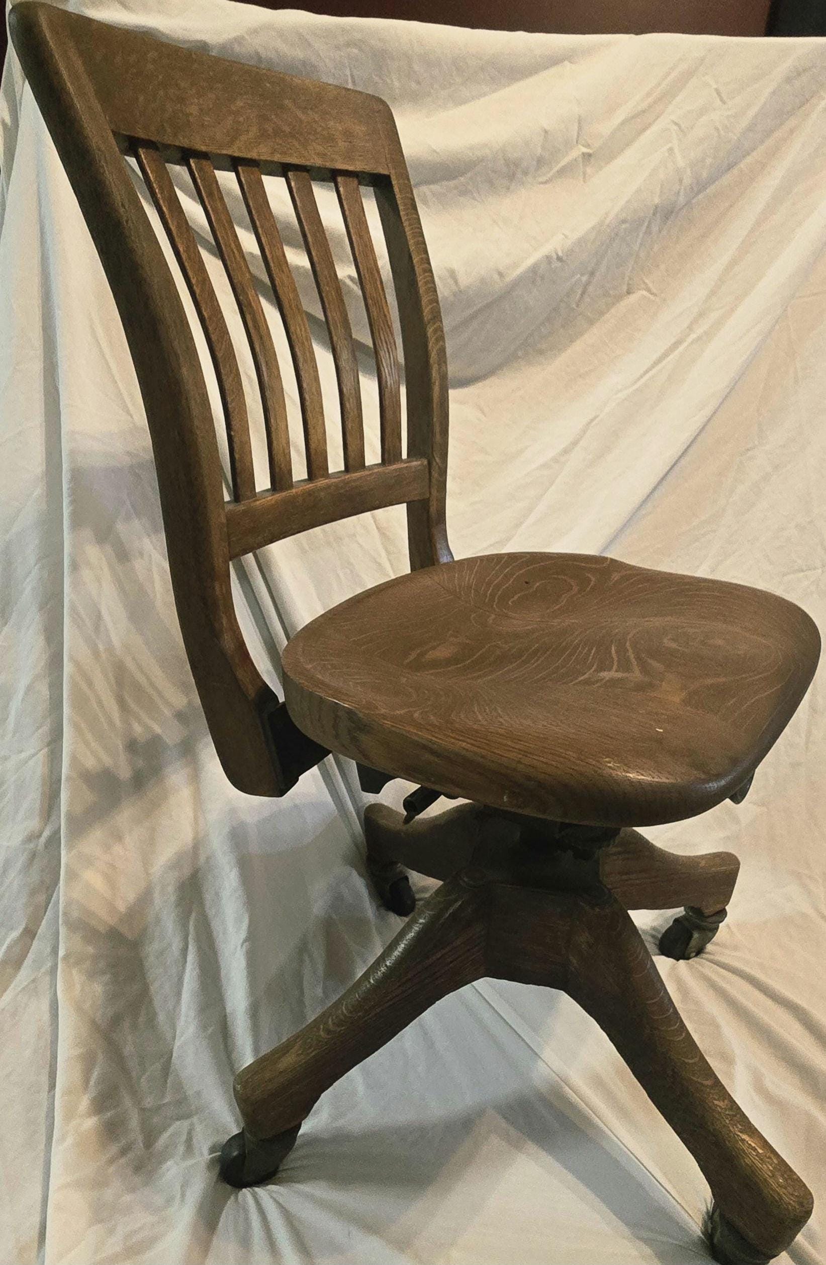 Antique oak swivel desk chairs - Etsy 日本