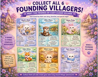 コージークラウドビレッジ キャラクタートレーディングカード｜かわいい動物たちのコレクターズアイテム（6枚セット）