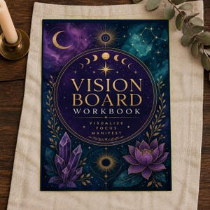 Kit imprimible para tablero de visión para la manifestación, cuaderno de visualización de sueños, plantilla artística para establecer metas, descarga instantánea, imprimible para la mentalidad.
