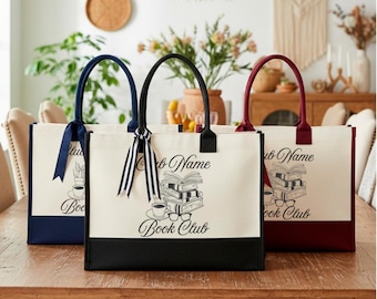Custom Book Club Tote Bag, Personalized Reading Club Bag, Book Lover Tote, Book Club Members Tote, Bibliophiles Tote, Cute Bookworm Tote