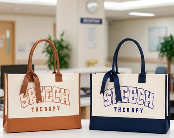 Personalized Speech Therapy Tote, Custom SLP Gift, Speech Language Pathologist Tote, Speech Therapist Appreciation Tote, Future SLP Grad Bag