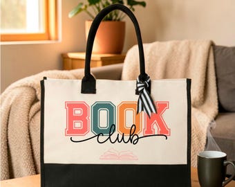 Custom Book Club Tote Bag, Personalized Reading Club Tote Bag, Book Lover Tote, Book Club Members Tote, Book Club Gift, Bookish Tote Bag