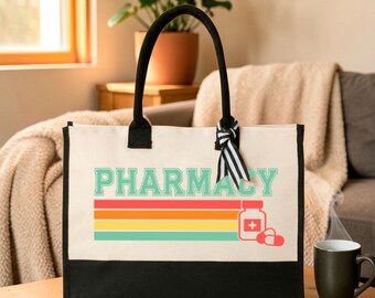 Personalized Pharmacy Tote Bag, Pharmacy Technician Gift, Pharmacy Team Tote, Pharmacy Squad, Pharmacist Tote Bag, Pharmacy Tech Tote Bag