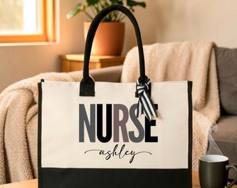 Personalized Nurse Tote Bag, Custom Nurse Practitioner Gift, Nurse Appreciation Tote, Hospital Staff Tote, Nursing Student Graduation Tote