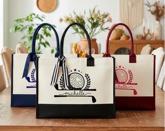Personalized Golf Ball Tote Bag, Custom Funny Golf Tote Bag, Weekend Golfer Tote Bag, Golf Tournament Tote Bag, Humorous Sports Tote Bag