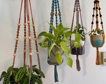 Support pour plante en macramé personnalisé, support pour jardinière d'intérieur bohème en cordon de coton