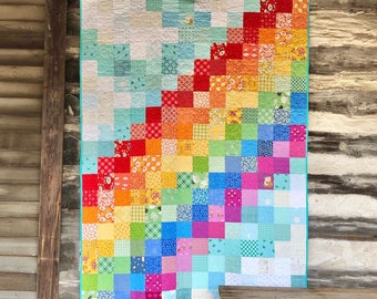 Scrap Happy Rainbow Quilt Pattern - PDF