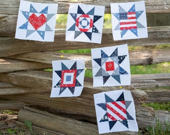 6" Scrappy Stars - PDF paper-pieced quilt block patterns