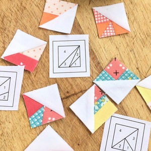 1" Scrappy Triangles from The Tiny Piecing Collection - foundation paper pieced quilt patterns perfect for fabric scraps