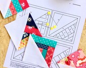 3 quot Scrappy Triangles from The Tiny Piecing Collection - foundation paper pieced patterns perfect for fabric scraps