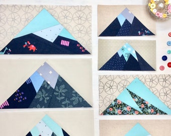 Large Scrappy Mountain Patterns - Foundation Paper Pieced Quilt Blocks