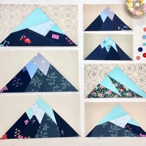 Large Scrappy Mountain Patterns Foundation Paper Pieced Quilt Blocks image 1