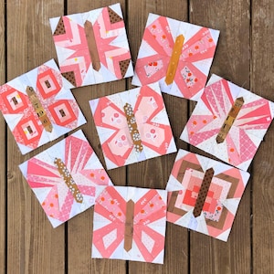 PDF | 6" Scrappy Butterflies | Scrap busting foundation paper-pieced quilt block patterns